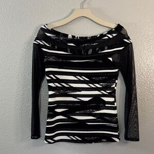 Black and White Striped Women's Tunic